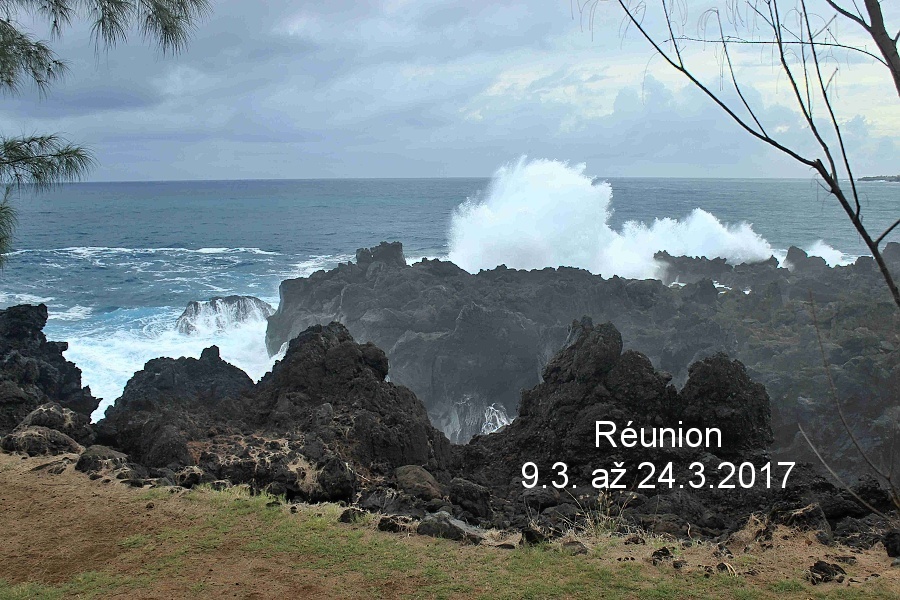 Lávové skály na pobřeží Reunionu